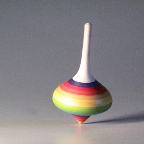 Rainbow Striped spinning top - onion shaped