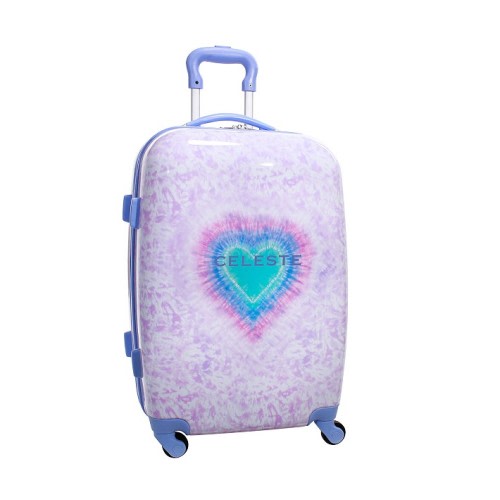 Mackenzie Lavender Heart Tie Dye Hard-Sided Luggage