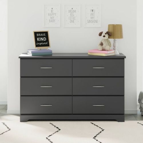 Storkcraft Brookside 6-Drawer Double Dresser - Pebble Gray