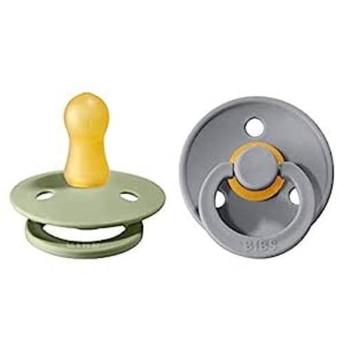 Amazon.com : BIBS Pacifiers | Natural Rubber Baby Pacifier | Set of 2 BPA-Free Soothers | Made in Denmark | Sage/Cloud | Size 0-6 Months : Baby