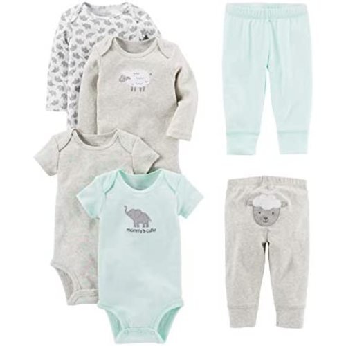 Amazon.com: Simple Joys by Carter's Unisex Babies' 6-Piece Bodysuits (Short and Long Sleeve) and Pants Set : Clothing, Shoes & Jewelry