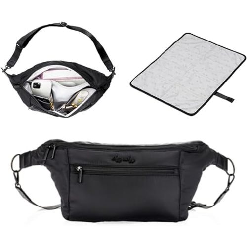Itzy Ritzy - Fanny Pack & Crossbody Diaper Bag 6 Pockets, Use as Crossbody, Belt or Shoulder Bag