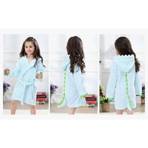 Kids Boys Girls Bath Robe Toddler Cotton Towel Animal Baby Dinosaur Hooded Bathrobe