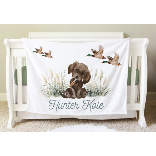 Personalized Mallard Duck Baby Blanket Gift, Toddler Blanket, Duck Decor, Toddler Birthday Gift, Duck Theme Adventure Awaits, BB30