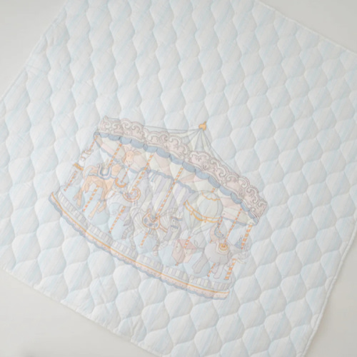Carousel Blue Stripe Quilted Playmat