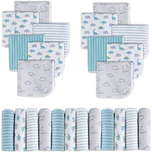 Baby Washcloths, Super Soft Absorbent Baby Bath Wash Cloths for Face & Body, Gentle on Sensitive Skin, 24 Pack
