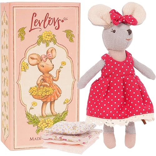 LEVLOVS Mouse in a Box Mouse Rose in a Gift Box with The Bedding Easter Gift