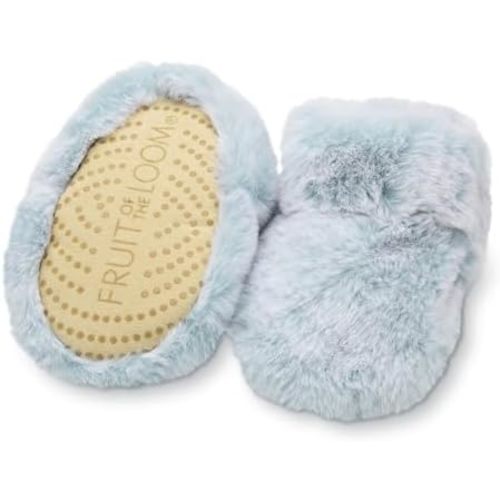 Fruit of the Loom Cozy Thermal Wrap Booties with Non-Skids for Baby Girls, Boys, Unisex