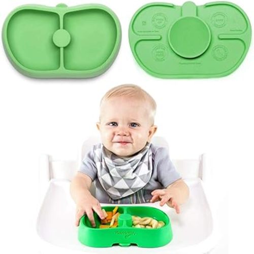 Nummy BOWL - Pure Silicone Bowl with Hidden Suction Cup for Babies and Toddlers | BPA and Phthalate Free | Microwave and Dishwasher Safe | Great Baby Gift (Green, Core Collection)