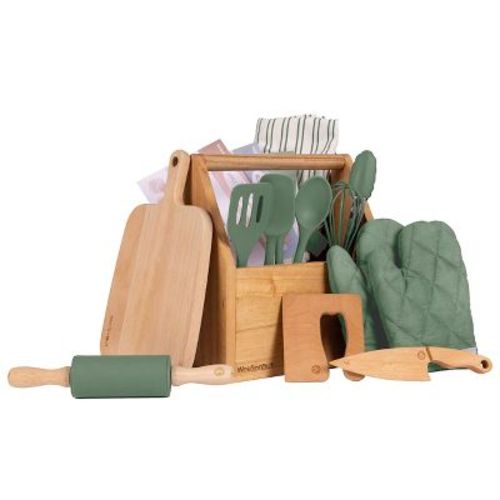 Weesprout Little Chef Kids Cooking & Baking Set, 14 Piece Cooking Set - Green