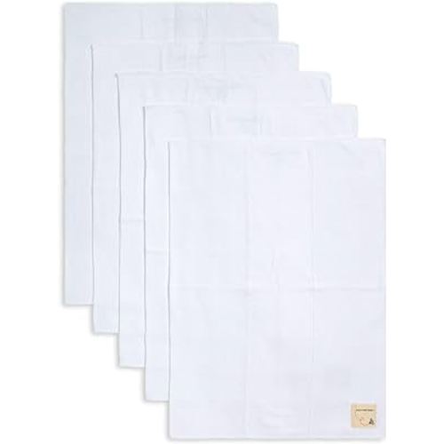 Burts Bees Baby Infant Burp Cloths, 100% Organic Cotton Extra Absorbent Soft Fabric Drool Cloths, 5-Pack Newborn Must-Have Essential Large Burping Cloths, One Size 17 x 11.75 Inches