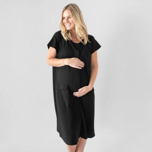 Kindred Bravely Women's Universal Labor & Delivery Gown - Black S/m/l: Maternity Nightgown, Jersey Fabric, Short Sleeve : Target
