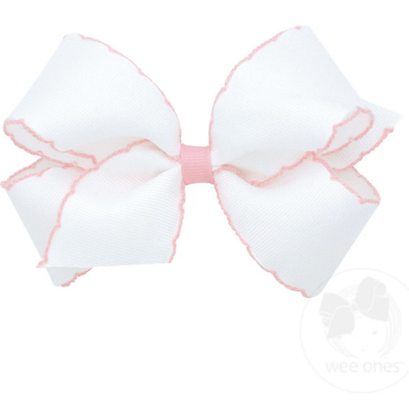 Medium Moonstitch Grosgrain Hair Bow with Contrasting Wrap