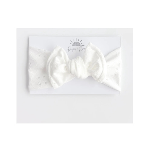 White Eyelet Baby Headband