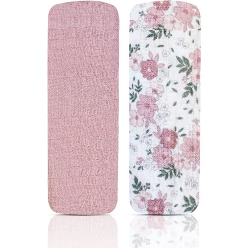 MODERN BABY Muslin Swaddle Blankets Newborn 2 Pack Soft Baby Wraps for Baby Boy 100% Cotton, Antique Daisy