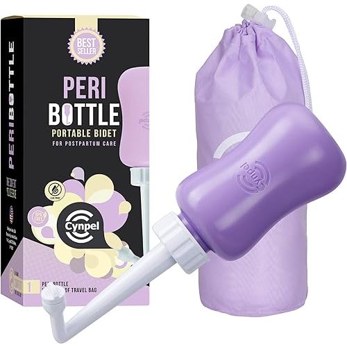 Peri Bottle - Portable Travel Bidet for Men or Women - FSA HSA Eligible - Labour and Maternity Hospital Bag Essentials - After Birth Recovery Tools for Postpartum Mum - Perineal Spray Bottle