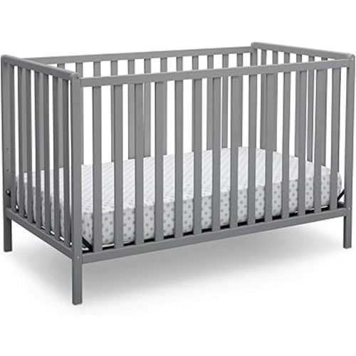 Delta Children Heartland 4-in-1 Convertible Crib - Greenguard Gold Certified, Grey