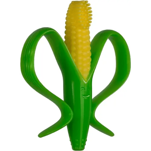 Baby Banana - Corn Cob Toothbrush®, Training Teether Tooth Brush for Infant, Baby, and Toddler, Made in USA, Butter-Soft Bristles,Bendable Food Grade Silicone, Family-Owned Buisness Since 2009