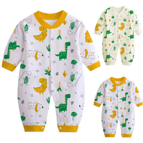 Summer Savings Clearance 2025 Bovxnpu Baby Girl Bodysuit, Infant Baby Cotton Bodysuits, Child Printing Newborn Button-Neck Long Sleeved Long Rompers 9-12 Months