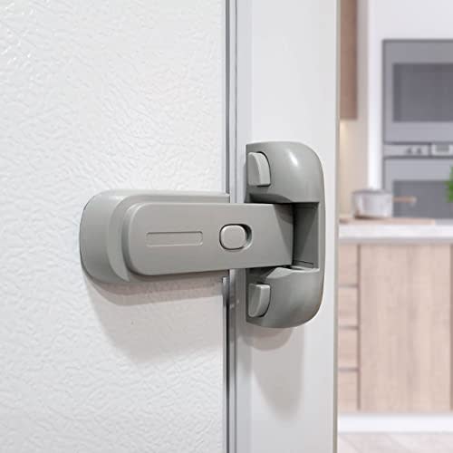 Moonybaby Baby Safety Freezer Door Latches to Keep Closed, Also for Fridge Lock for Kids, 1 Pack, Space Gray