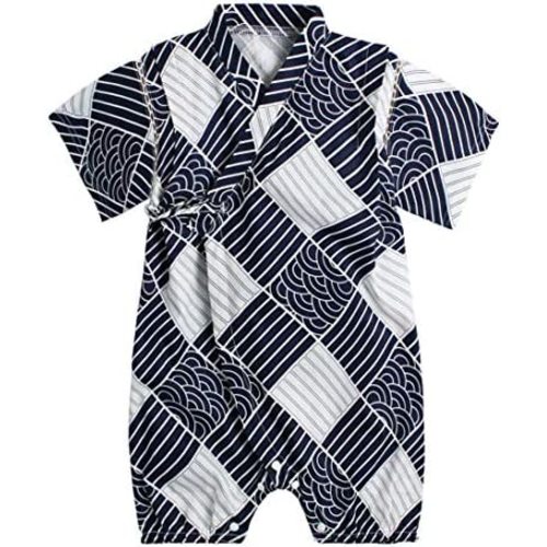 PAUBOLI Baby Japanese Kimono Robe Cotton Infant Comfy Loose Pajamas