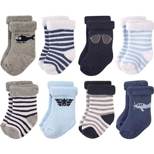 Hudson Baby Baby Girls' Cotton Rich Newborn and Terry Socks