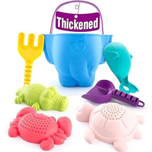 hahaland Beach Toys for Toddlers 1-3 - Sand Toys for Toddlers 1-3, Baby Bucket Rake Shovel Set, Bath Water Outdoor Toys for Toddlers 1-3 Boys Girls, Travel Toys for 1 Year Old Toddler Toys Age 1-2