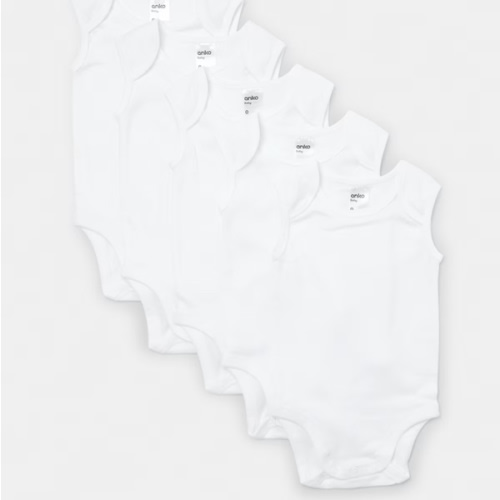 5 Pack Sleeveless Bodysuits (0000)