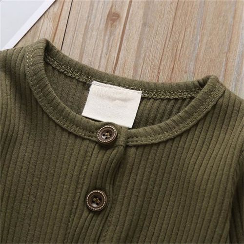 CIYCUIT Newborn Baby Boy Girl Romper Clothes Infant Solid Ribbed Onesie Bodysuit Jumpsuit Outfits