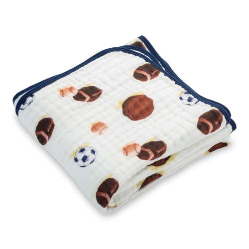 LollyBanks Sports Baby Muslin Quilt - 6 Layer 100% Muslin Cotton Blanket, 47" x 47", 1 Pack