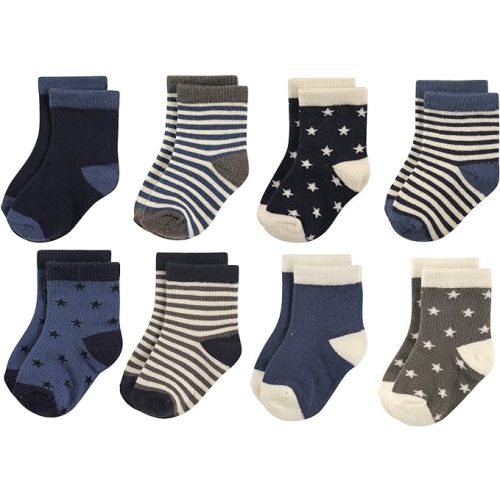 Hudson Baby Baby Girls' Cotton Rich Newborn and Terry Socks