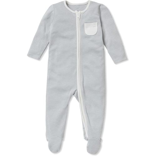 MORI Baby Unisex Clever Pajamas with Two Way Zip - Comfort Breathable Jumpsuit Footed Nightwear for Toddler Boys and Girls