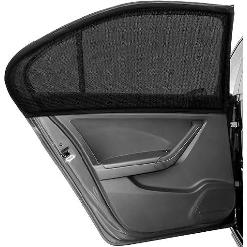 Car Window Shade, 2 Pack Car Sun Shade for Rear Window Baby, High Stretchy Car Universal, Suitable for mid-Size Cars and SUVs, Breathable Heat Insulation Anti-UV Protection Privacy