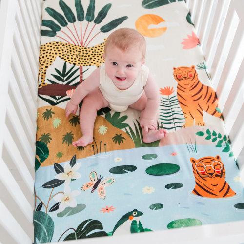 Rookie Humans Jungle Animals Cotton - Piece Standard Crib Fitted Sheet | Wayfair
