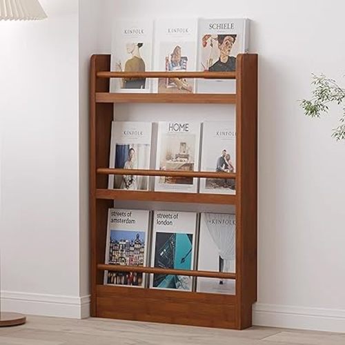 Kids Bookshelf Wall Mounted, Toddler Bookshelf, Children's Bookcase, Wall Bookshelf for Kids, Nursery Bookshelf, 3/4/5-Tier Wooden Book Shelf Organizer, for Bedroom, Classroom(Color:Brown-3tier,Size:8