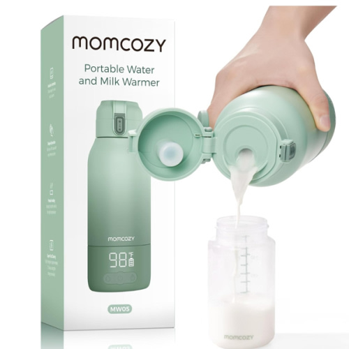 Momcozy Portable Milk Warmer for Travel – Dual Heating Modes for Breast Milk & Water, Portable Bottle Warmer with Fast Heating & Long Battery Life, 17 Ounces Large Capacity to Meet Your All-Day Needs