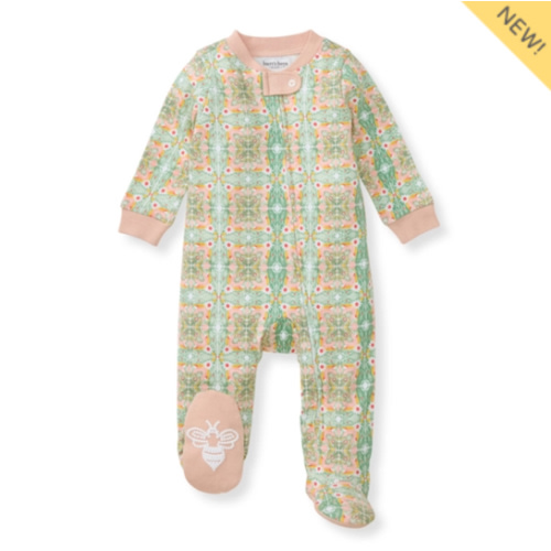 Floral Tile Organic Baby Girl Sleeper
