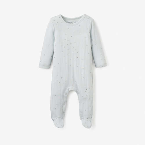 Blue Celestial Organic Cotton Ribbed Baby Jumpsuit BLUE / 0-3M