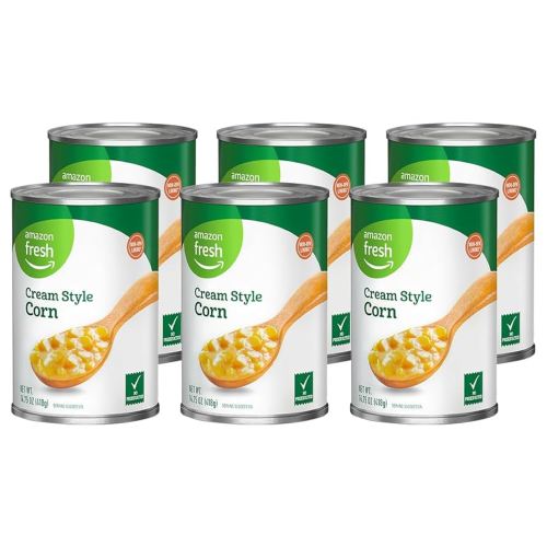 Amazon Fresh, Canned Cream Style Corn, 14.75 Oz (Pack of 6)