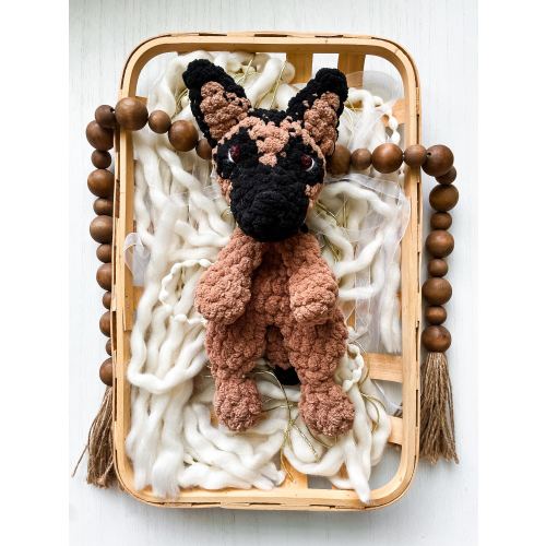 CUSTOM Crochet German shepherd lovey, crochet Belgian Malinois , German shepherd lover gift, dog baby gift, shepherd plush, cute dog gift