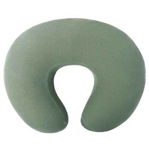Owlowla Muslin Nursing Pillow Cover,Soft Cotton Nursing Cover Fits Breastfeeding Pillow for Baby Boy Girl(Olive)