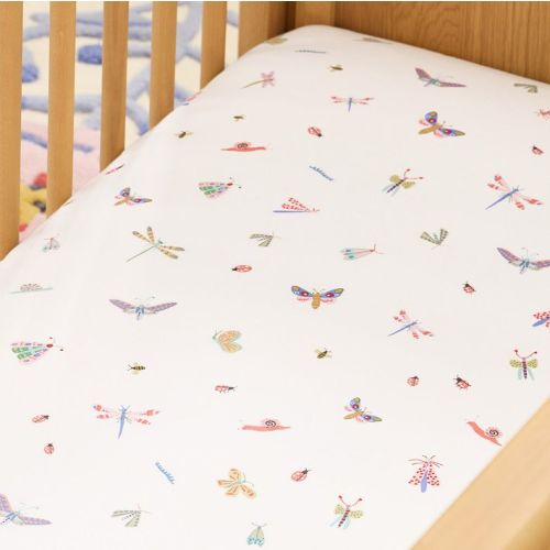 Organic Little Garden Bugs Crib Fitted Sheet