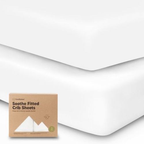 Keababies 2pk Soothe Fitted Crib Sheets Neutral, Organic Baby Crib Sheets, Fits Standard Nursery Baby Mattress (cloud)