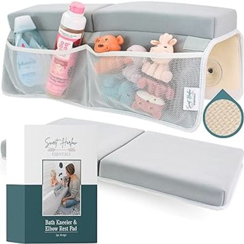Comfortable Baby Bath Kneeler and Elbow Rest Pad Set | Baby Bath Essentials Tub Kneeler | Tub Kneeling Pad for Bathing Baby | Bath Kneeling Pad for Bathing Baby | Baby Bathtub Accessories