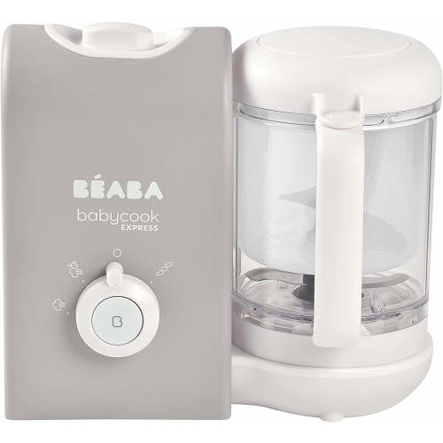 BEABA Babycook Express - the Fastest Babycook, Baby Food Maker, Baby Food Processor, Baby Food Steamer, Large Capacity, Make 34 Servings of Healthy Food for Baby in 15 Mins, Baby Essentials, (Grey)