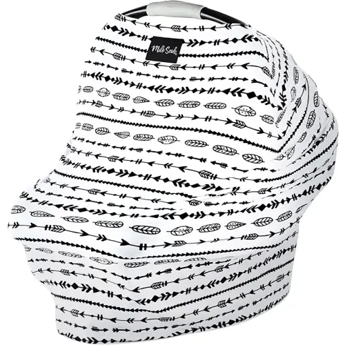Milk Snob Original 5-in-1 Cover - Nursing Cover for Breastfeeding - Baby Car Seat Cover, Carseat Canopy & Stroller - Essential All-in-One Cover - Gift for Mom, Baby (Arrows)
