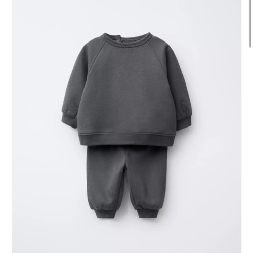 SWEATSHIRT AND JOGGER SET WITH BRUSHED INTERIOR - Charcoal gray | ZARA United States