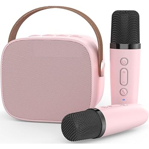 Mini Karaoke Machine Microphone,Fun Toys Christmas Birthday Gifts for Adult Kids/Toddler Boys Girls 3 4 5 6 7 8 9 10 11 12+,Portable Bluetooth Speaker with 2 Wireless Microphone