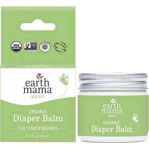 Earth Mama Organic Diaper Balm Multipurpose Baby Ointment | EWG Verified, Petroleum & Fragrance Free with Calendula for Sensitive Skin, 2-Fluid Ounce