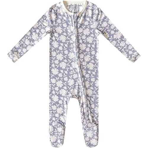 Copper Pearl Zip-Up Footie Baby Pajamas: Ultra-Soft Boys Pajamas and Girls Pajamas, Premium Knit Fabric in Stylish Prints, Tag-Free with Two-Way Zipper, Sized Newborn to 24 Months, Lacie
